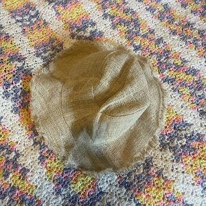 Beige Frayed Edge Bucket Hat